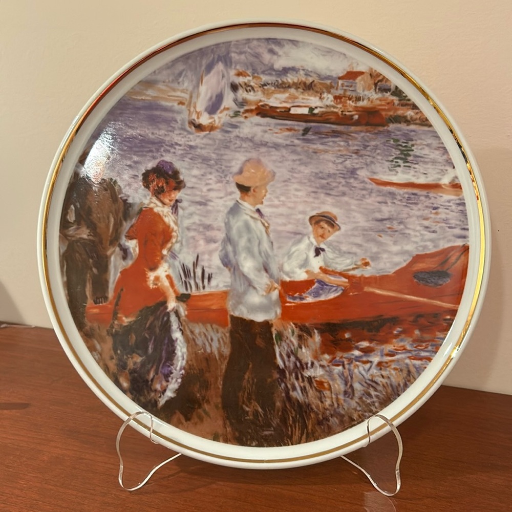 Limoges France Auguste Renoir Bateliers a Chatou decorative porcelain plate